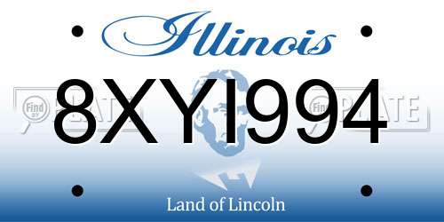 8XYI994 Illinois License Plate