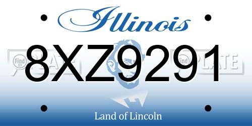 8XZ9291 Illinois License Plate