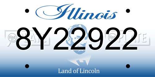 8Y22922 Illinois License Plate