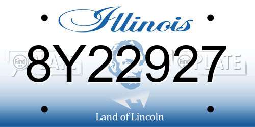 8Y22927 Illinois License Plate