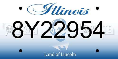 8Y22954 Illinois License Plate