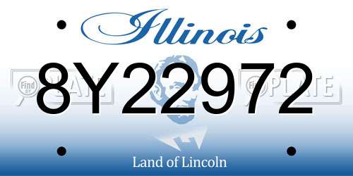 8Y22972 Illinois License Plate