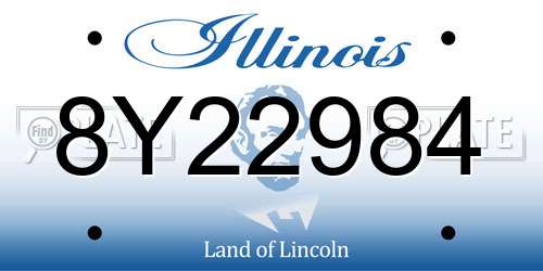 8Y22984 Illinois License Plate