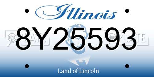 8Y25593 Illinois License Plate
