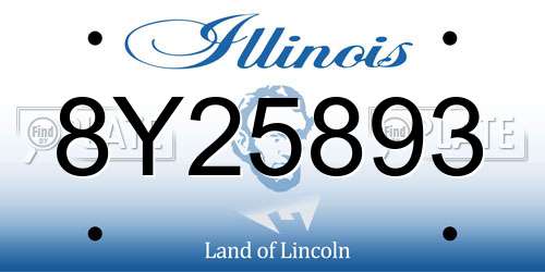 8Y25893 Illinois License Plate
