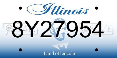 8Y27954 Illinois License Plate