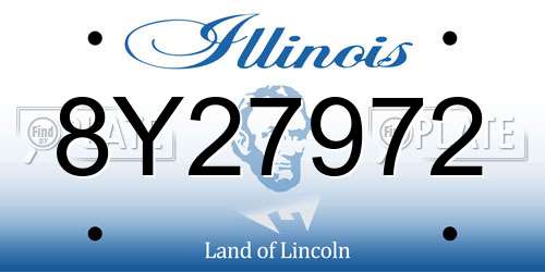 8Y27972 Illinois License Plate