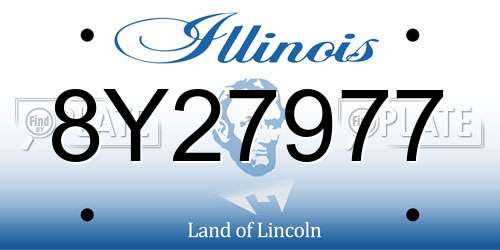 8Y27977 Illinois License Plate