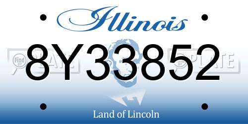 8Y33852 Illinois License Plate