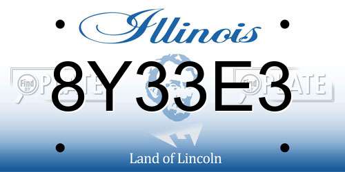 8Y33E3 Illinois License Plate