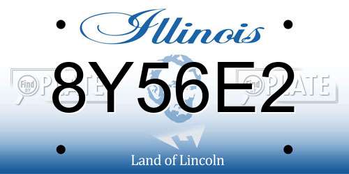 8Y56E2 Illinois License Plate