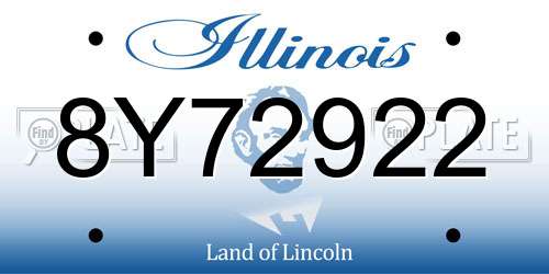 8Y72922 Illinois License Plate