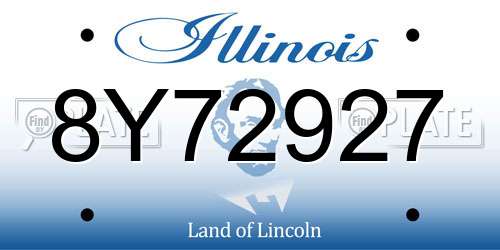 8Y72927 Illinois License Plate