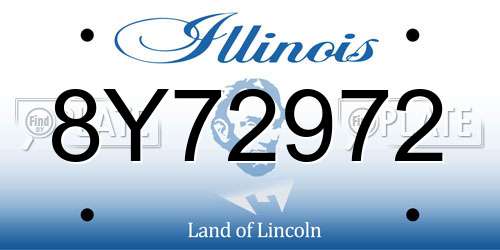 8Y72972 Illinois License Plate