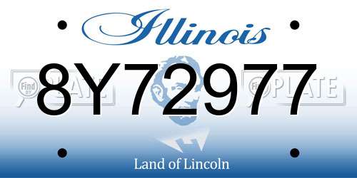 8Y72977 Illinois License Plate