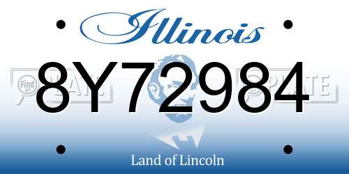 8Y72984 Illinois License Plate