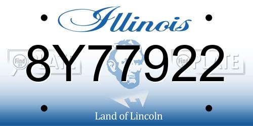 8Y77922 Illinois License Plate