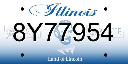 8Y77954 Illinois License Plate