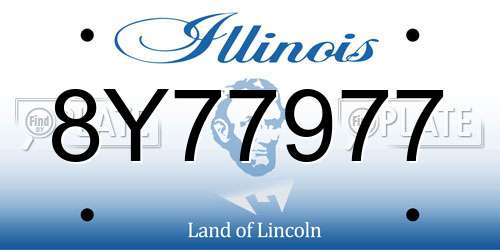 8Y77977 Illinois License Plate