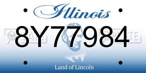 8Y77984 Illinois License Plate