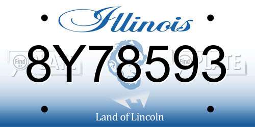 8Y78593 Illinois License Plate
