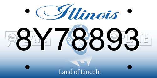 8Y78893 Illinois License Plate
