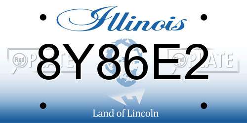 8Y86E2 Illinois License Plate
