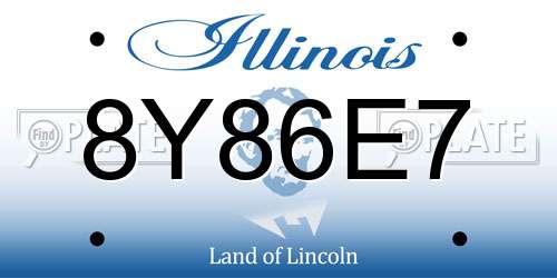 8Y86E7 Illinois License Plate
