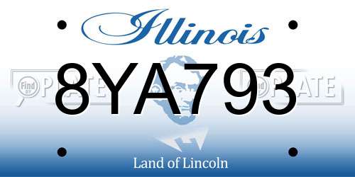 8YA793 Illinois License Plate
