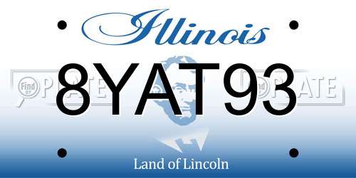 8YAT93 Illinois License Plate