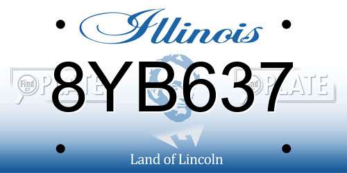 8YB637 Illinois License Plate