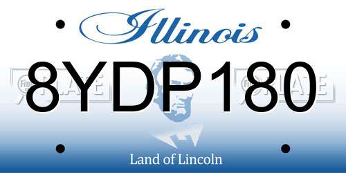 8YDP180 Illinois License Plate