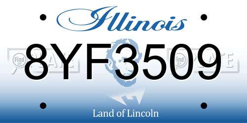 8YF3509 Illinois License Plate