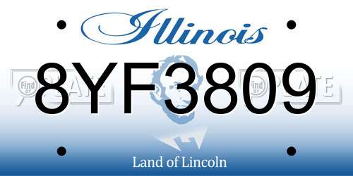 8YF3809 Illinois License Plate