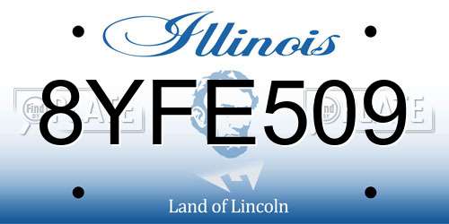 8YFE509 Illinois License Plate