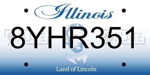 8YHR351 Illinois License Plate
