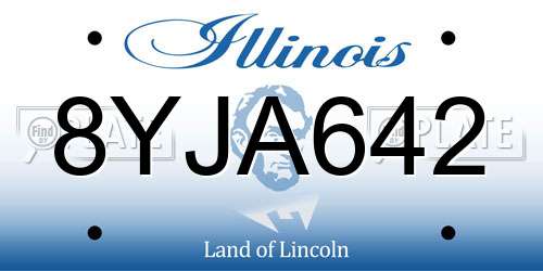 8YJA642 Illinois License Plate