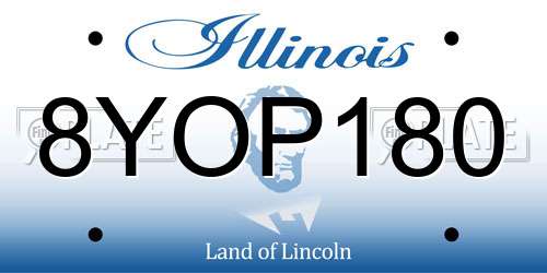 8YOP180 Illinois License Plate