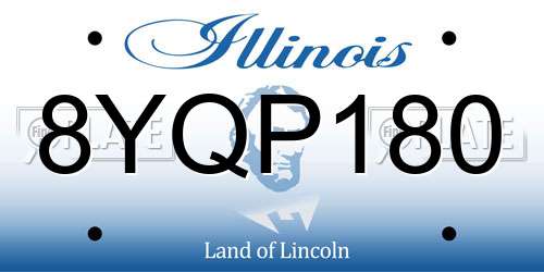8YQP180 Illinois License Plate