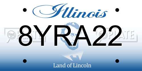 8YRA22 Illinois License Plate