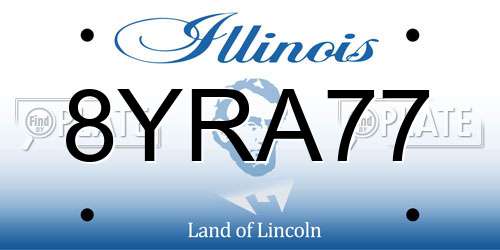 8YRA77 Illinois License Plate