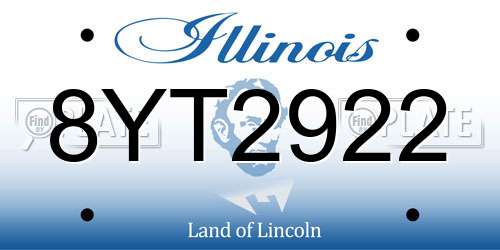 8YT2922 Illinois License Plate
