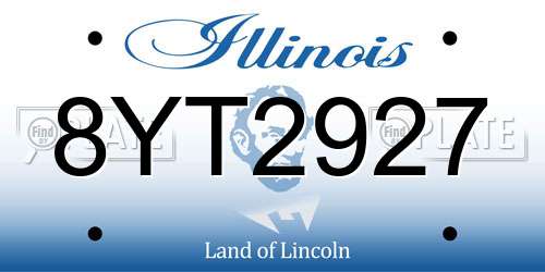 8YT2927 Illinois License Plate