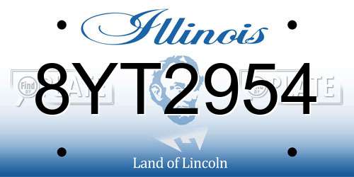 8YT2954 Illinois License Plate