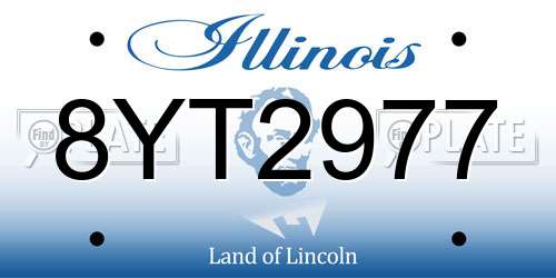 8YT2977 Illinois License Plate
