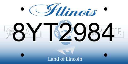 8YT2984 Illinois License Plate