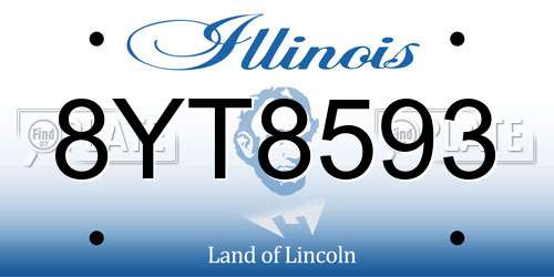 8YT8593 Illinois License Plate