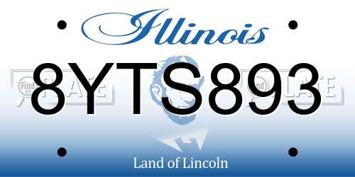 8YTS893 Illinois License Plate