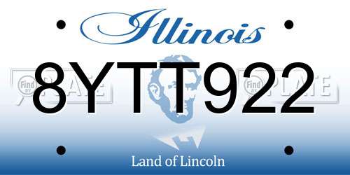 8YTT922 Illinois License Plate