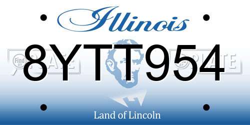 8YTT954 Illinois License Plate